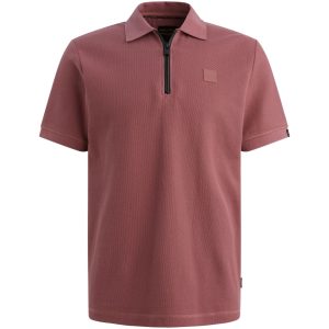 Short Sleeve Polo Waffle Structure - Framboos
