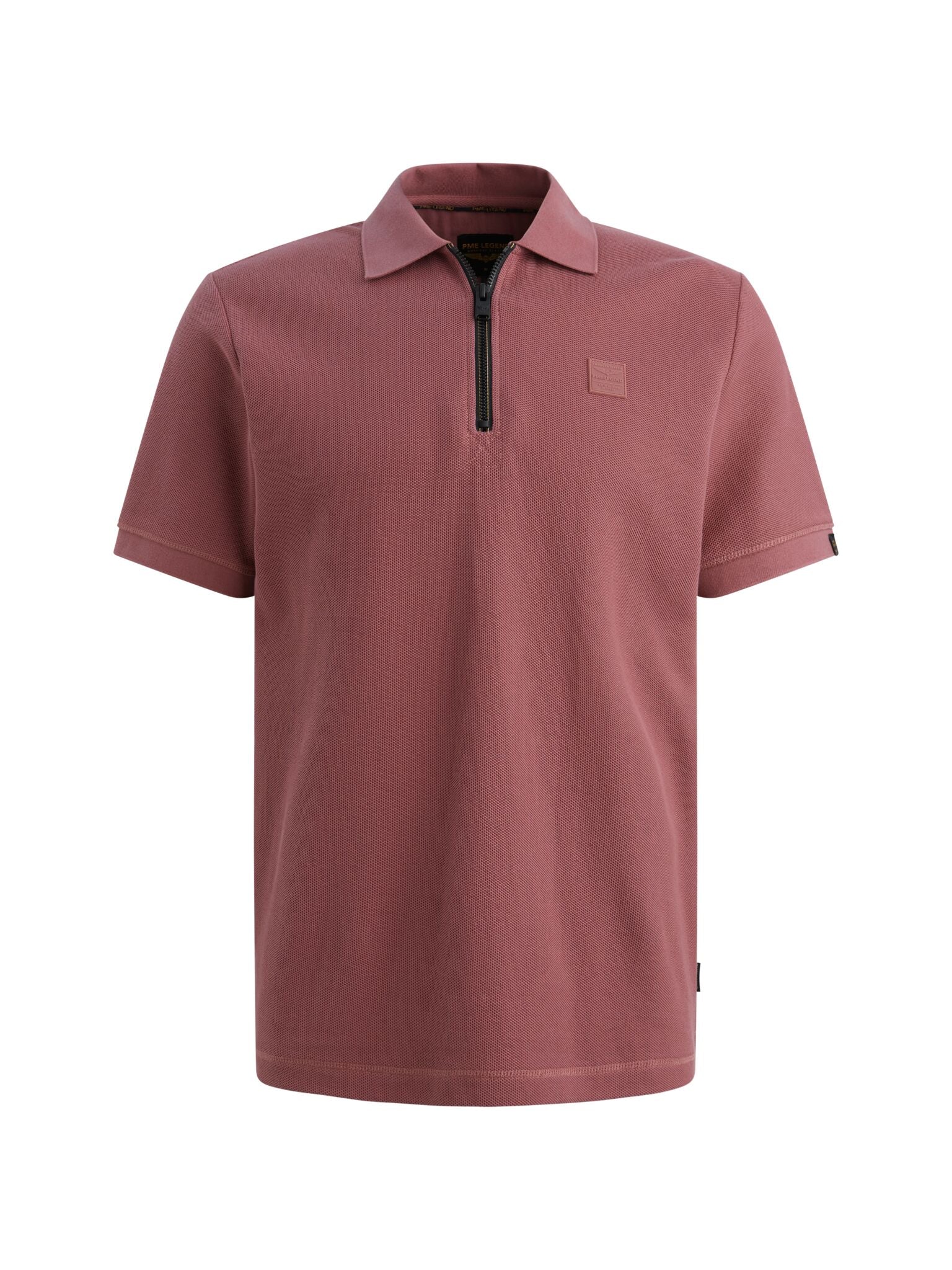 Short Sleeve Polo Waffle Structure - Framboos - Afbeelding 2