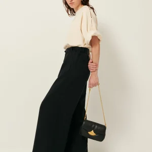 Zwarte wijde pantalon rim