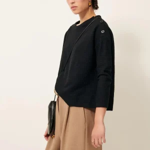 Zwarte trui met knopen austin