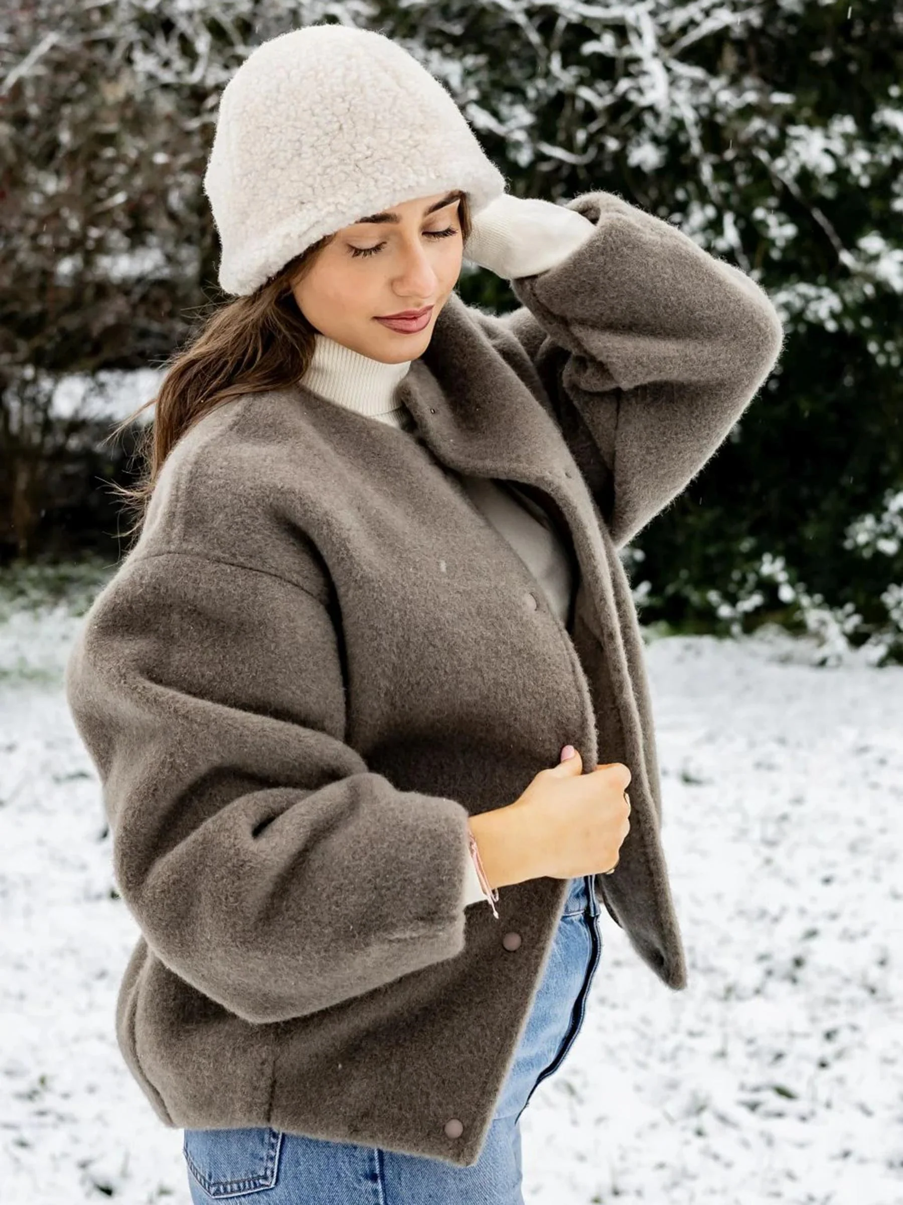 Wollen jas jag felted - Afbeelding 5