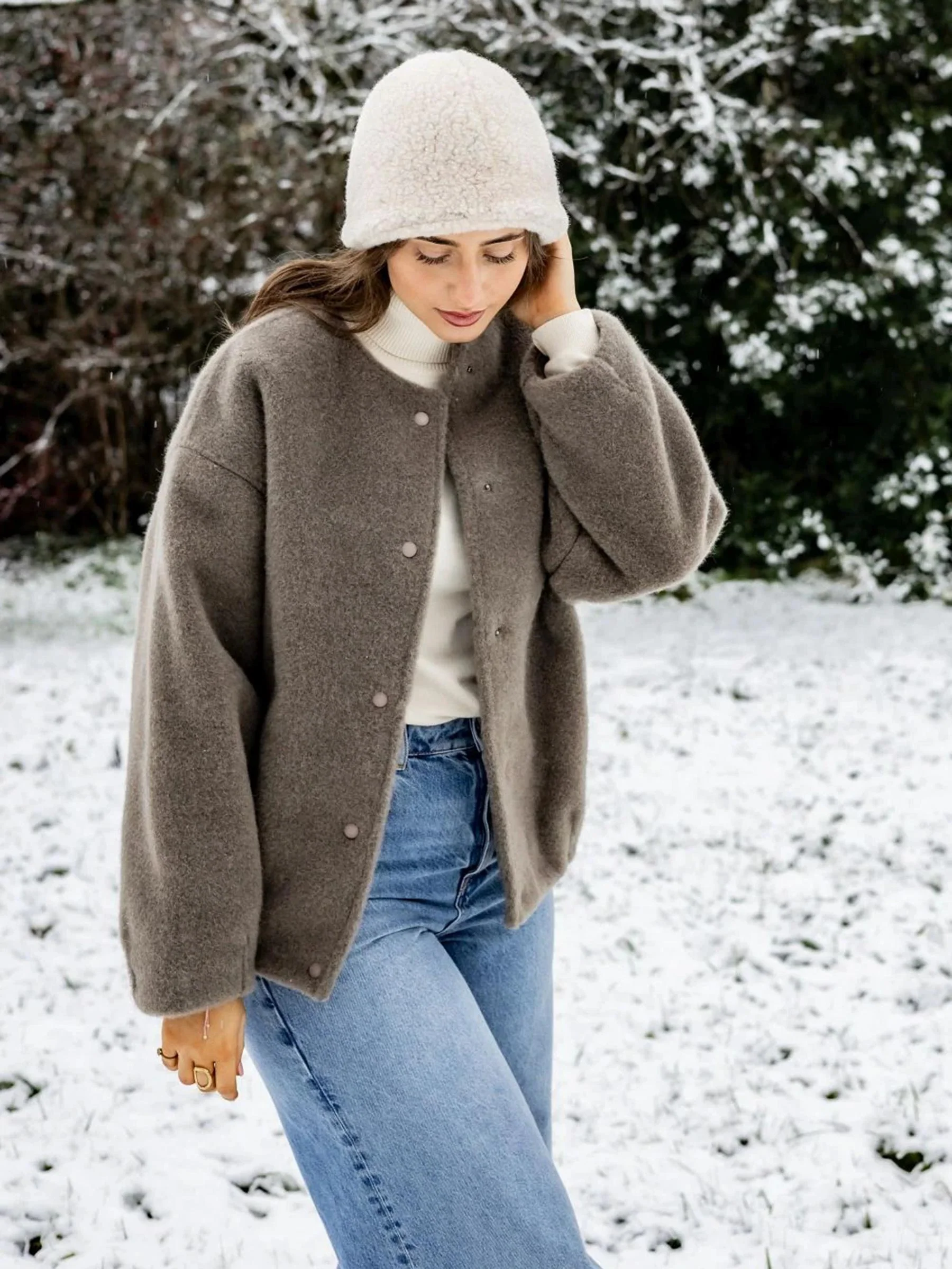 Wollen jas jag felted - Afbeelding 6