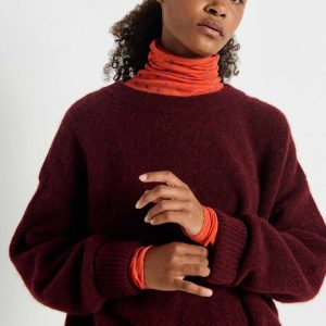 Bordeaux wolmix trui vitow