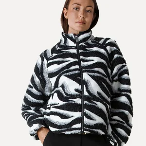 Fleece jas met zebra print sara jacket