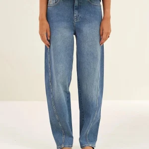 Blauwe jeans begum mid denim pants