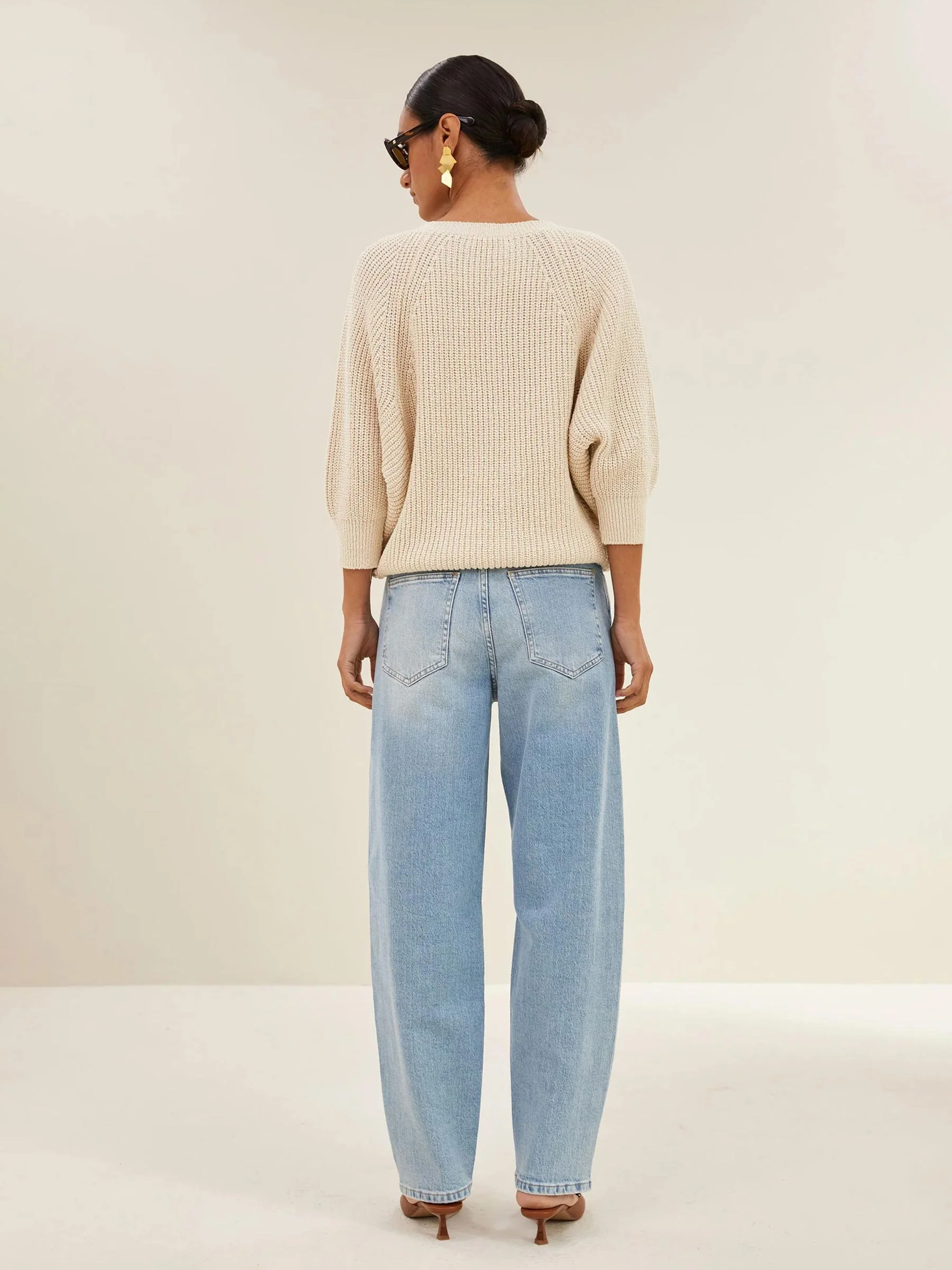 Beige gebreide trui lune fifa pullover - Afbeelding 5