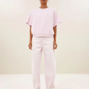 Lichtroze jeans begum slub jeans