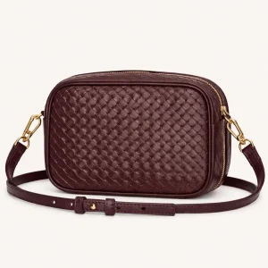 Bruine gevlochten tas kelsey