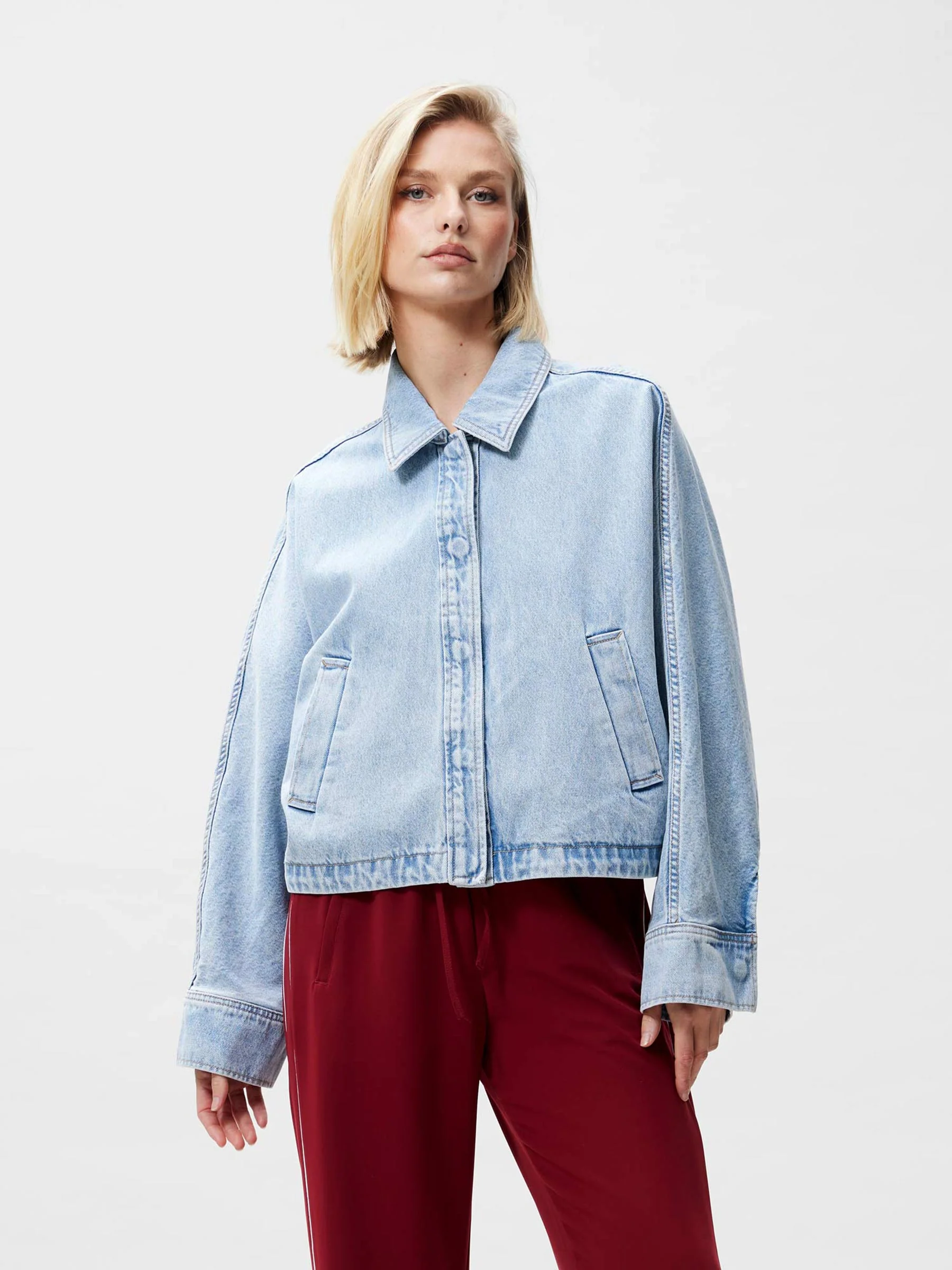 Denim jacket met vleermuismouw - Afbeelding 3