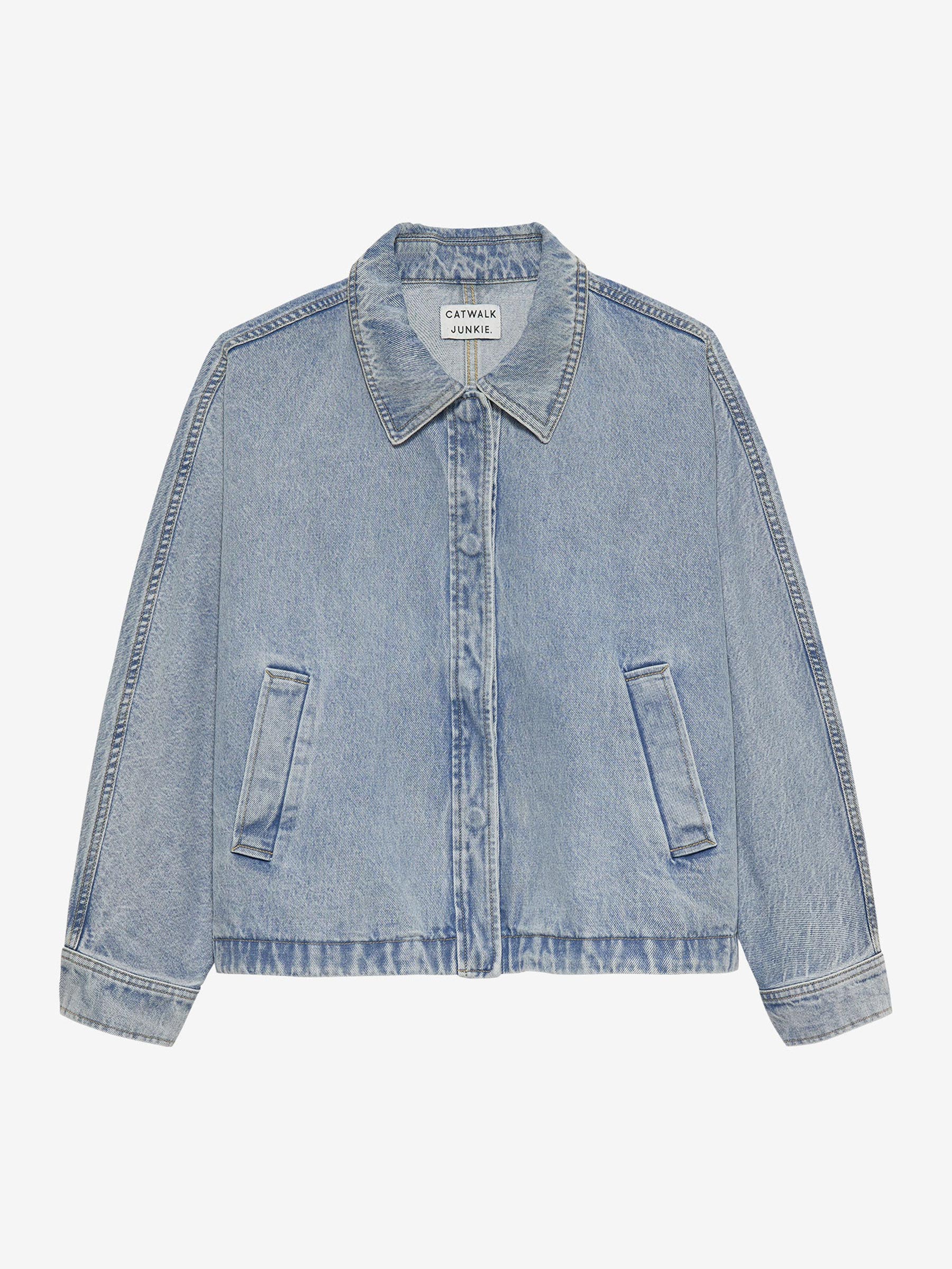 Denim jacket met vleermuismouw - Afbeelding 7