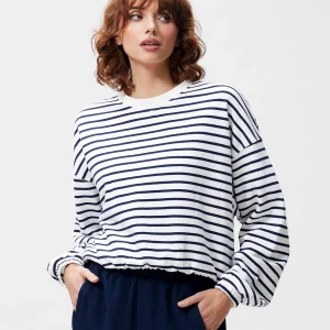 Wit-blauw gestreepte sweater