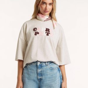 T-shirt met embroidery tekst rane top