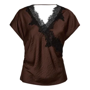 Donkerbuine top iduncc lace ss blouse