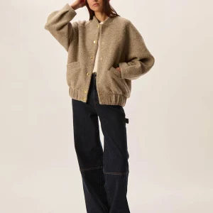Beige teddy bomberjack hildou