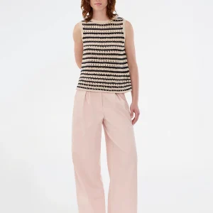 Beige gestreepte top vestermd