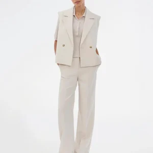 Creme pantalon galemd wide pants