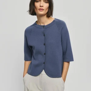 Donkerblauw gebreid vest aubree east