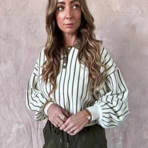 Gestreepte polo sweater sammy