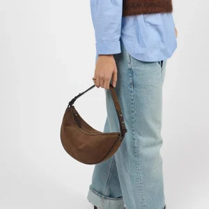 Bruine suede tas leo midi