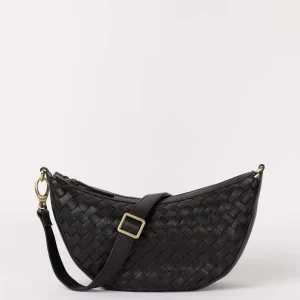 Leo woven soft grain leather black