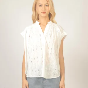 Witte broderie blouse