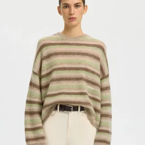 Gestreepte wolmix trui lulu