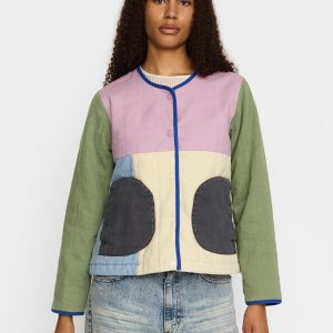 Color block quilted jacket