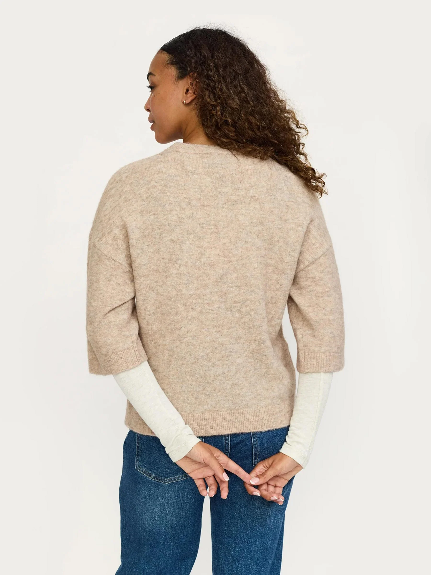 Beige trui srallison ss knit - Afbeelding 3
