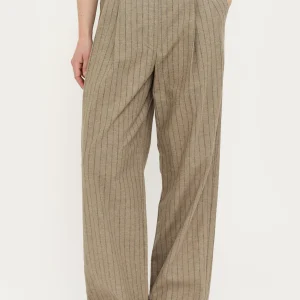 Bruine pantalon met krijtstreep srmarja