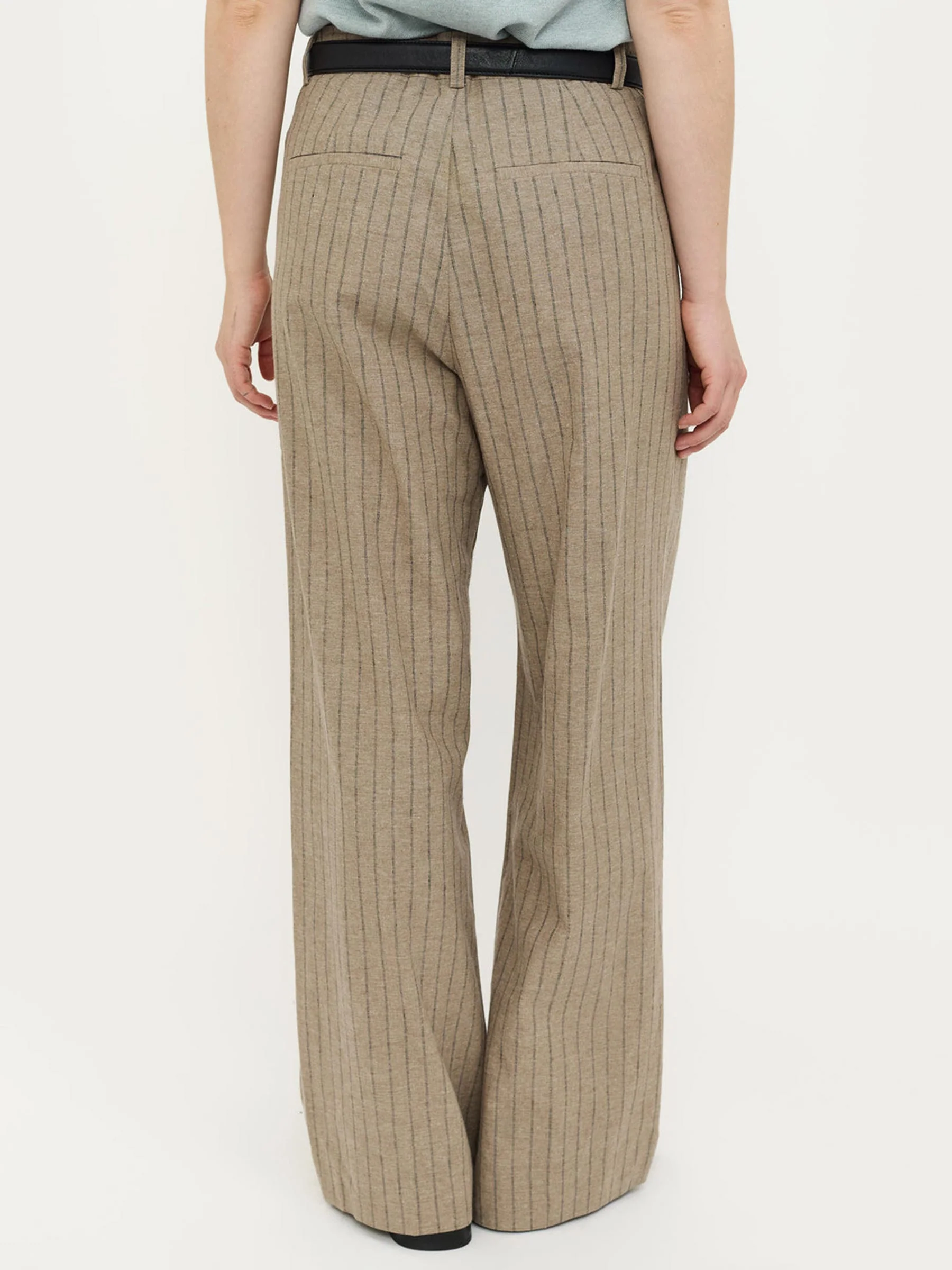 Bruine pantalon met krijtstreep srmarja - Afbeelding 4