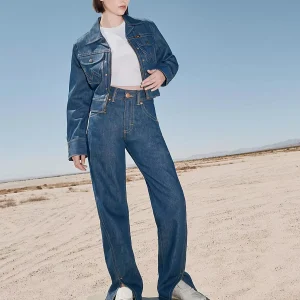 Donkerblauwe jeans super wrangler barrel